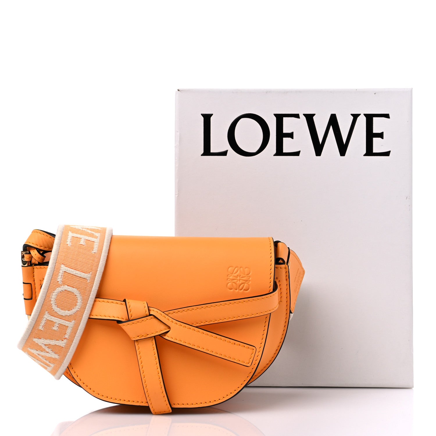 Loewe Calfskin Jacquard Mini Gate Dual Bag Mandarin 9 of 9