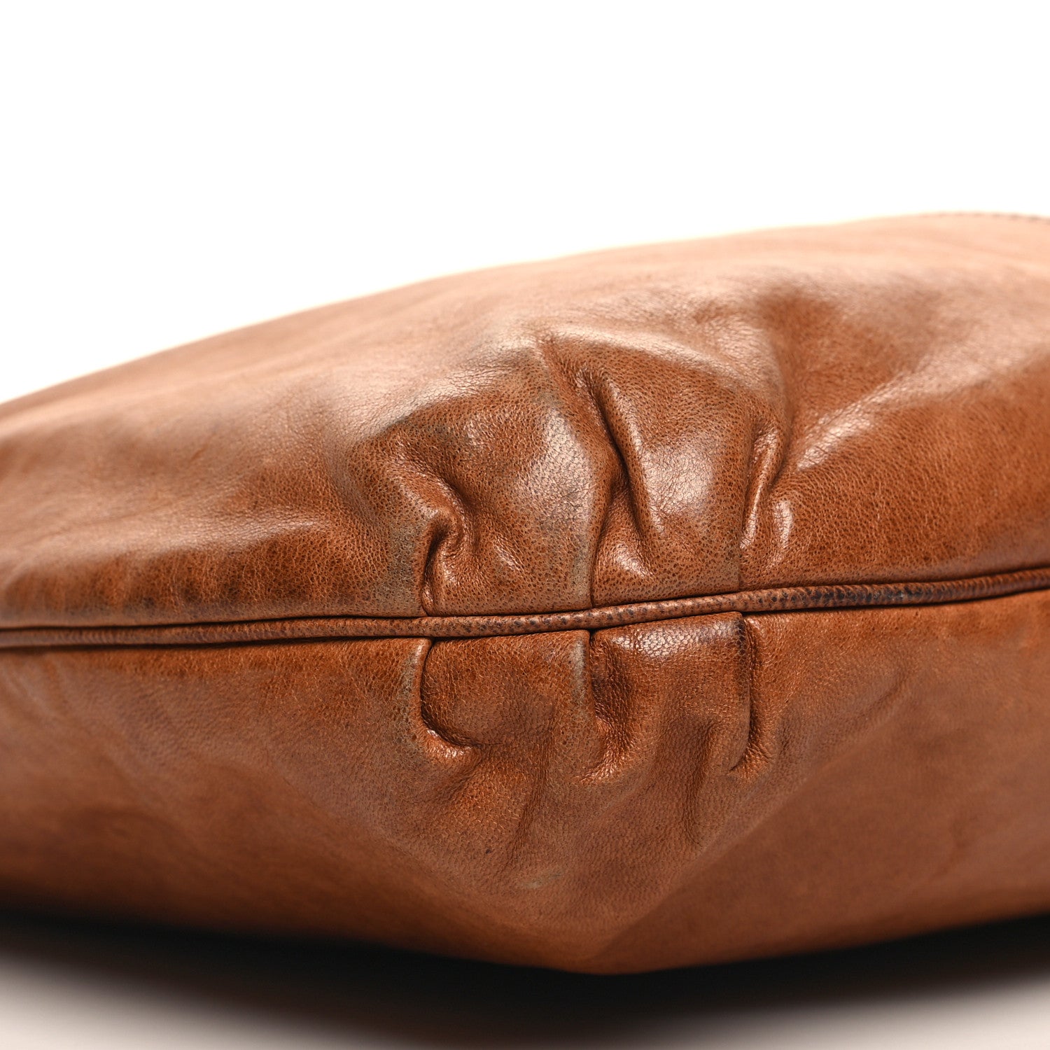 Fendi Sheepskin Zipper Hobo Brown 9 of 12