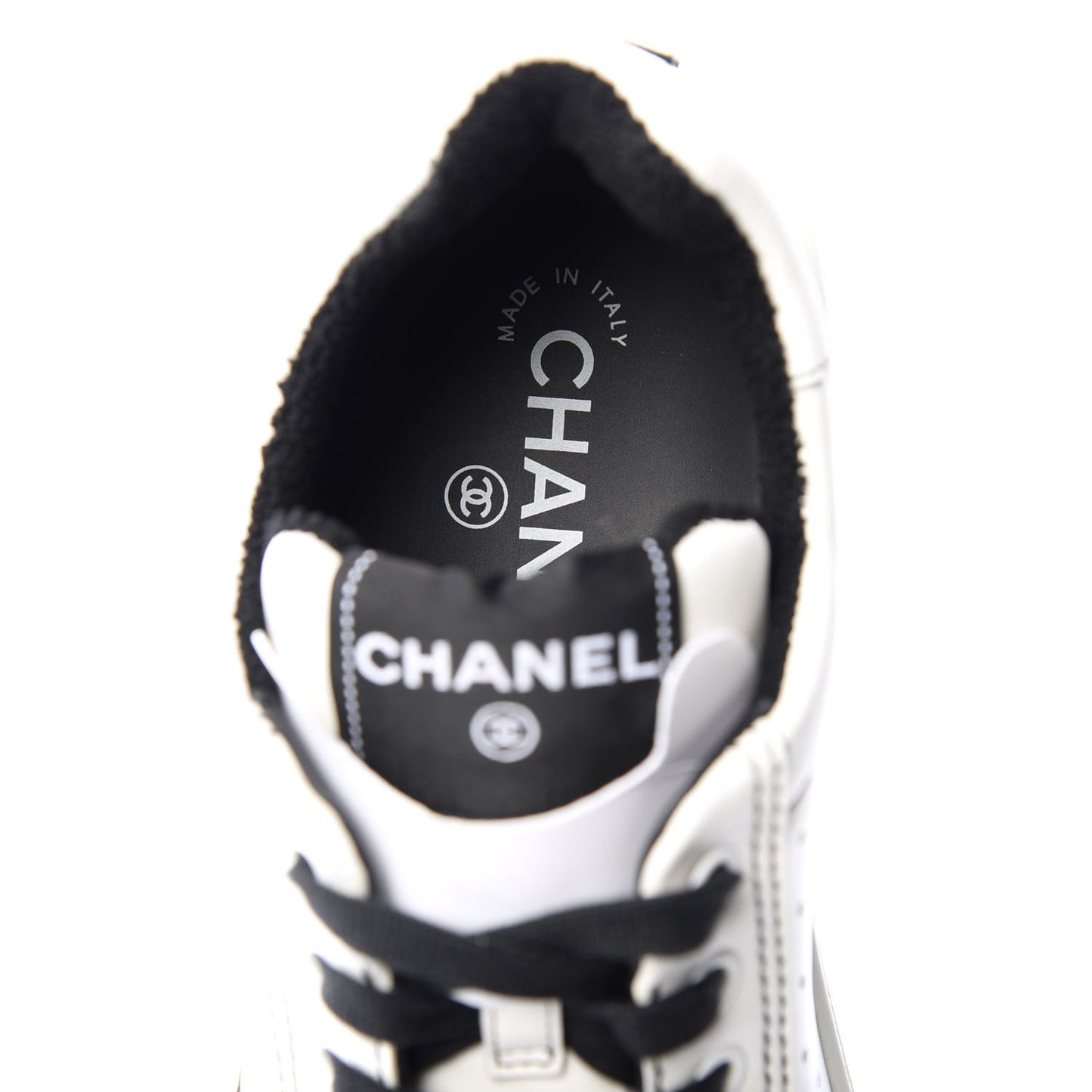 Calfskin Womens Logo Sneakers 38 White