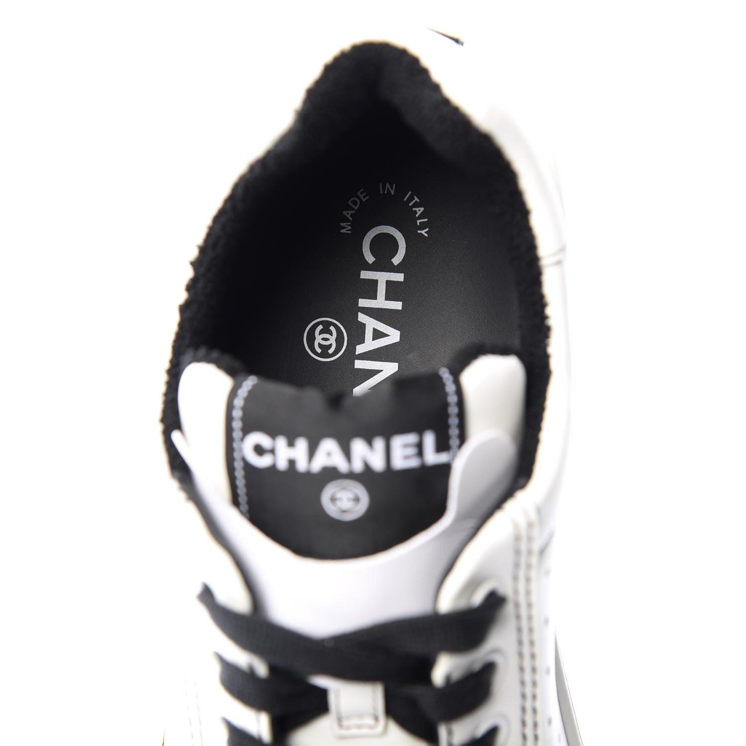 Chanel Calfskin Womens Logo Sneakers 38 White 9 of 11