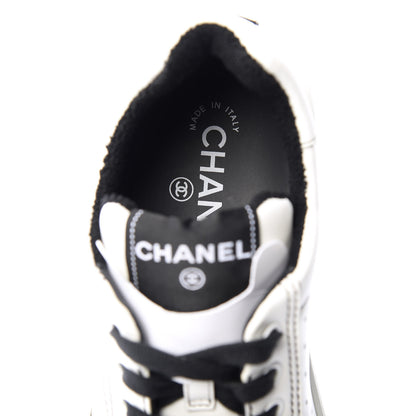 Chanel Calfskin Womens Logo Sneakers 38 White 9 of 11