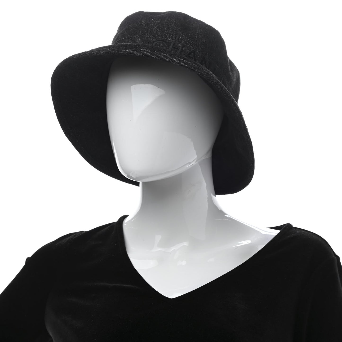 Denim Logo Bucket Hat L Black
