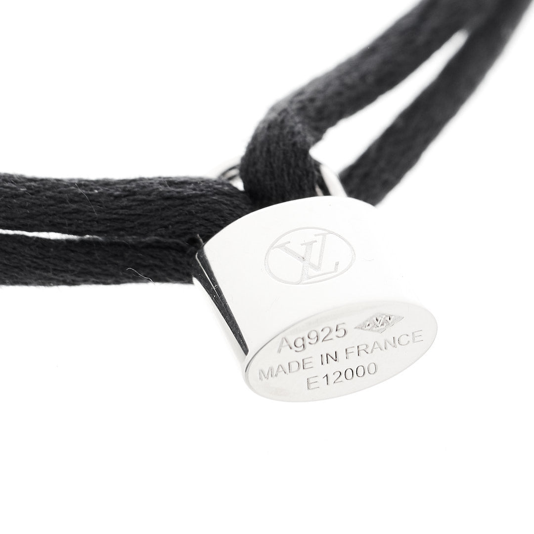 Louis Vuitton Sterling Silver Cotton Lockit X Doudou Louis Bracelet Black 5 of 5