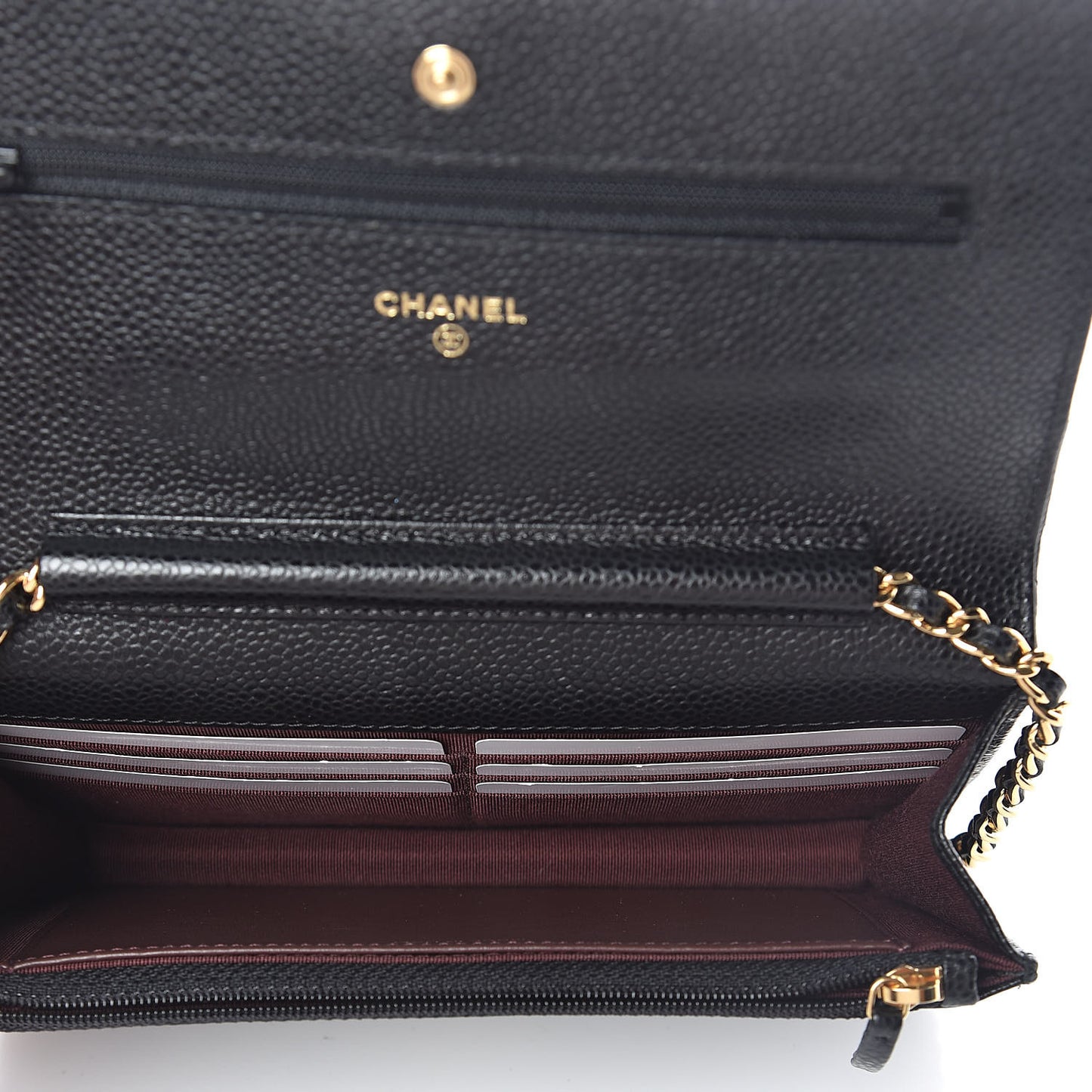 Caviar Quilted Wallet On Chain WOC Black