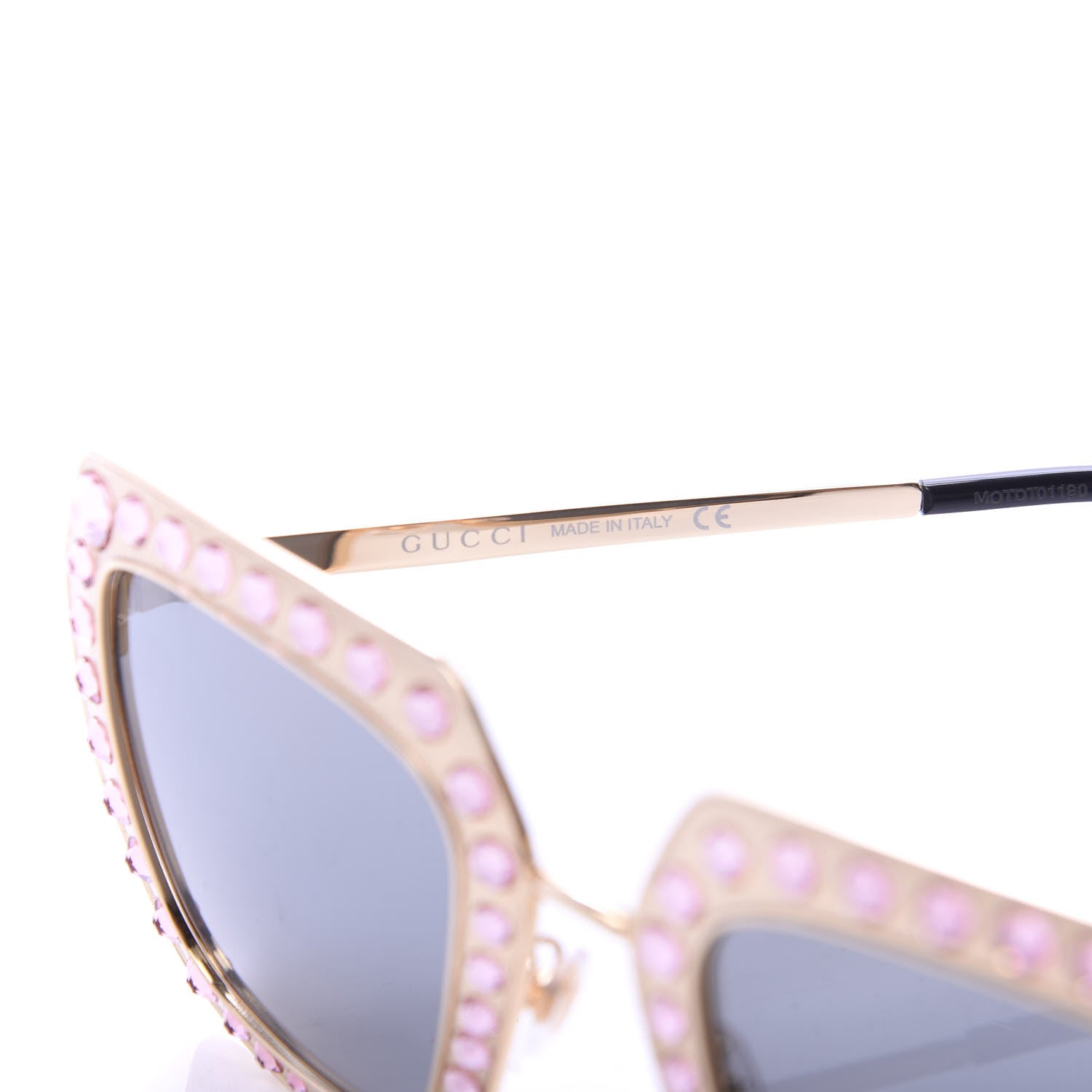 Gucci Metal Acetate Crystal Oversize GG0115S Sunglasses Rose Gold 6 of 8
