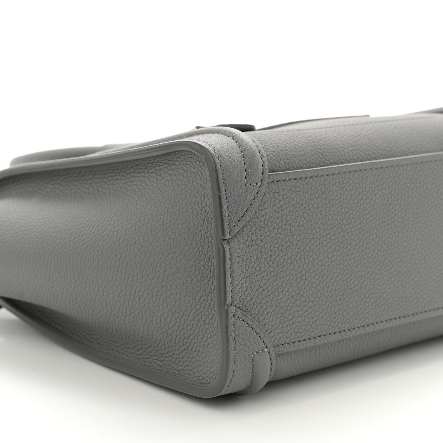 Celine Drummed Calfskin Nano Luggage Kohl 9 of 10
