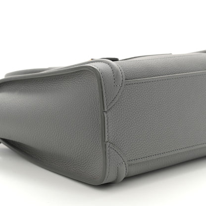Celine Drummed Calfskin Nano Luggage Kohl 9 of 10