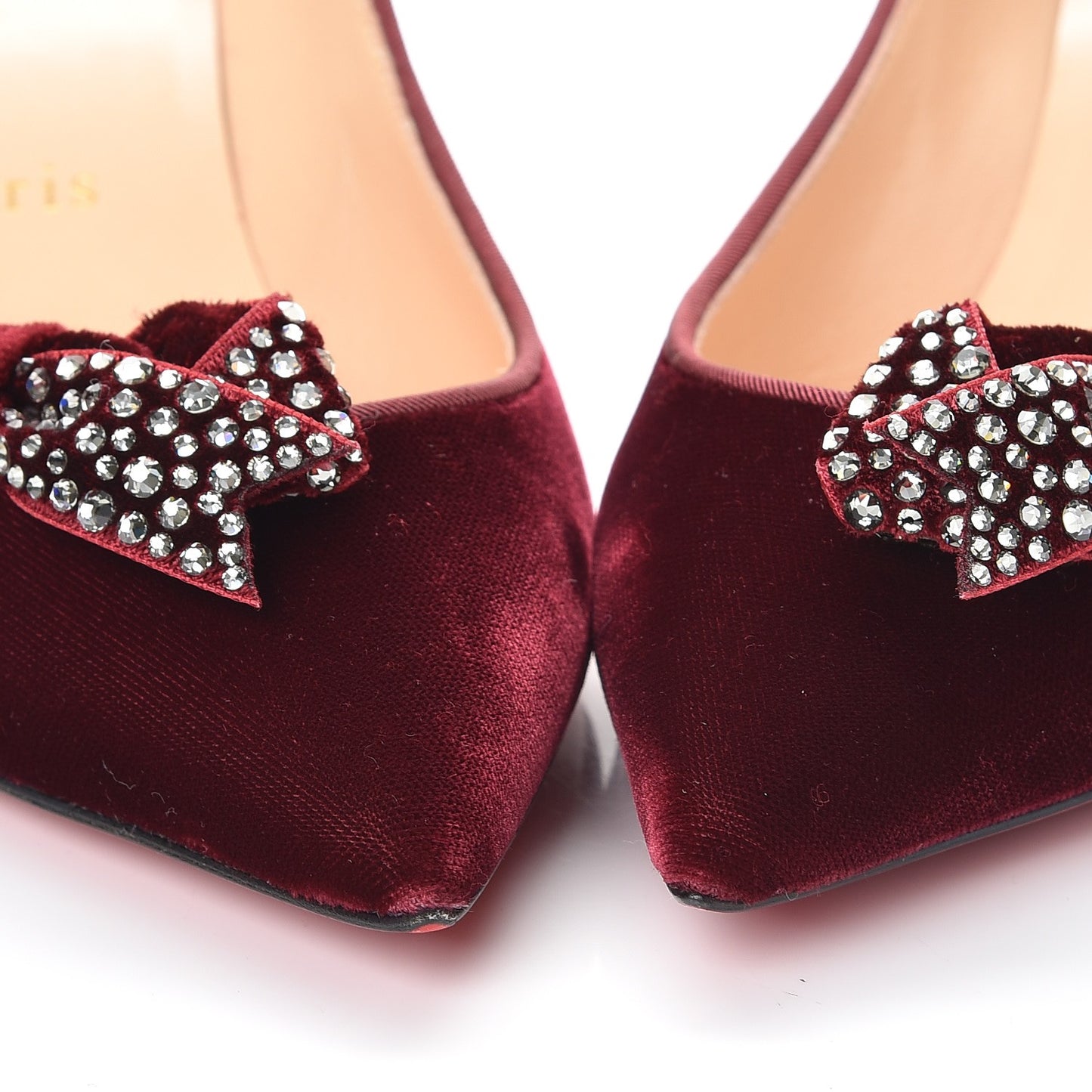 Velvet Madame Menule Bow 55 Pumps 36.5 Wine