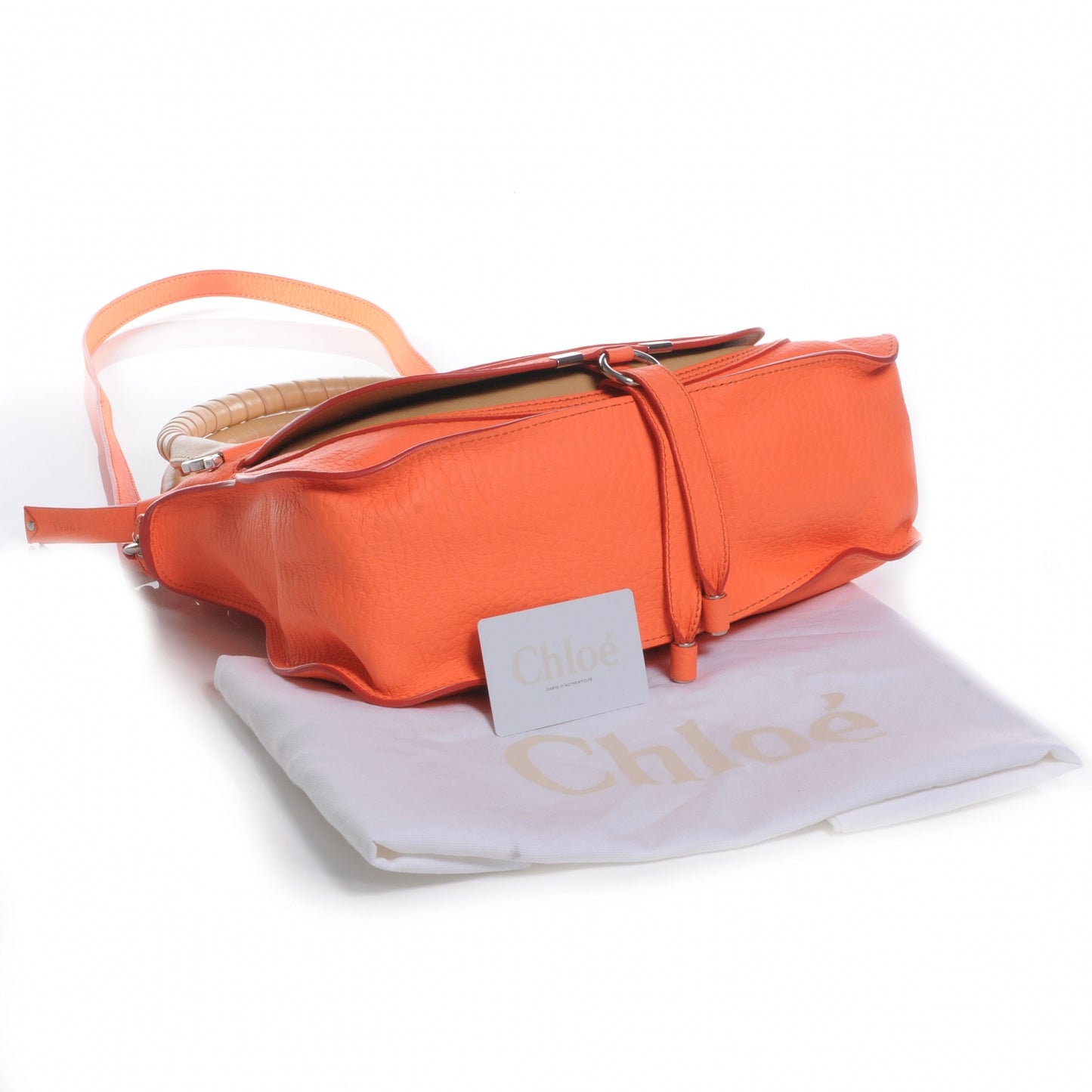 Leather Large Marcie Satchel Orange Fizz