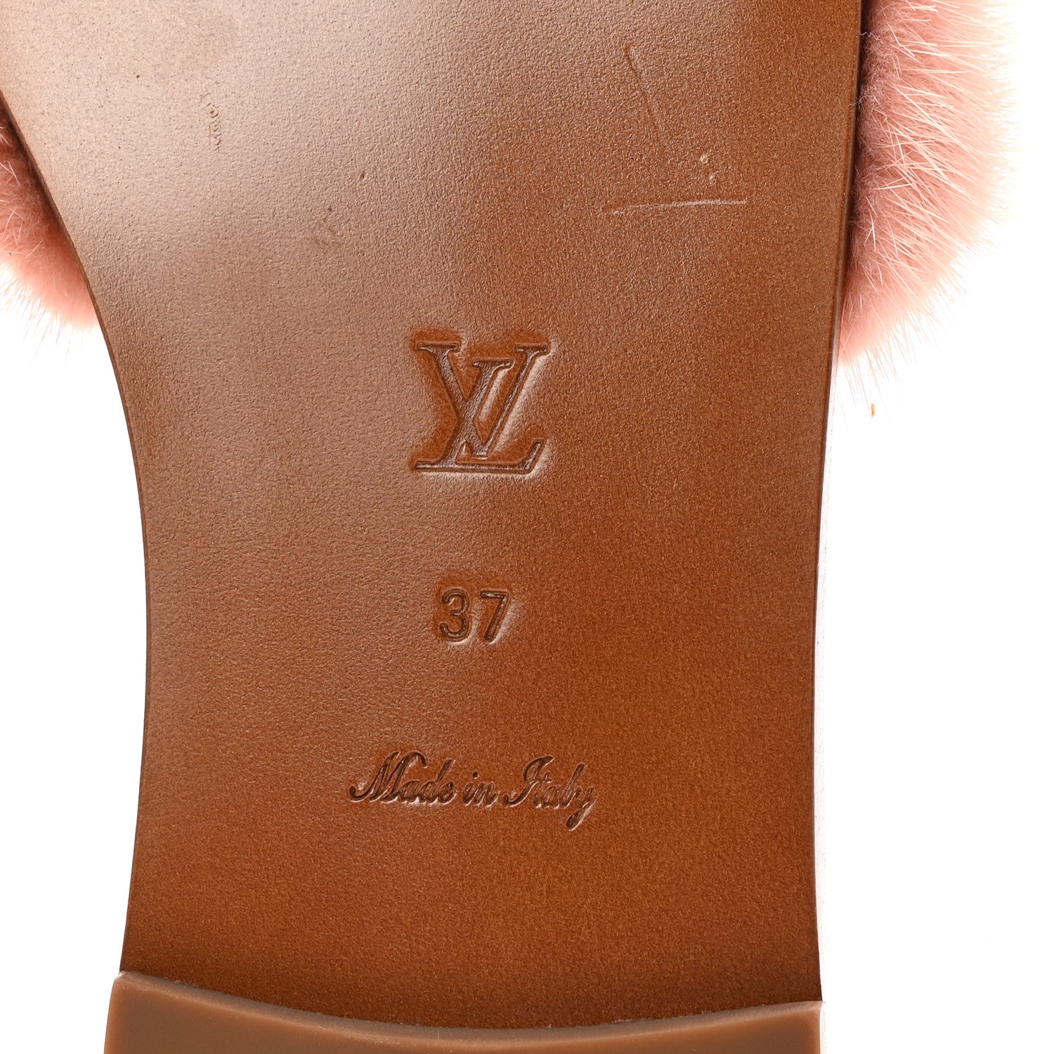 Louis Vuitton Mink Fur Lock It Flat Mule 37 Rose 7 of 10