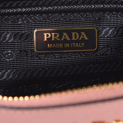 Prada Metallic Saffiano Small Flat Pouch Antico Mordore 6 of 7