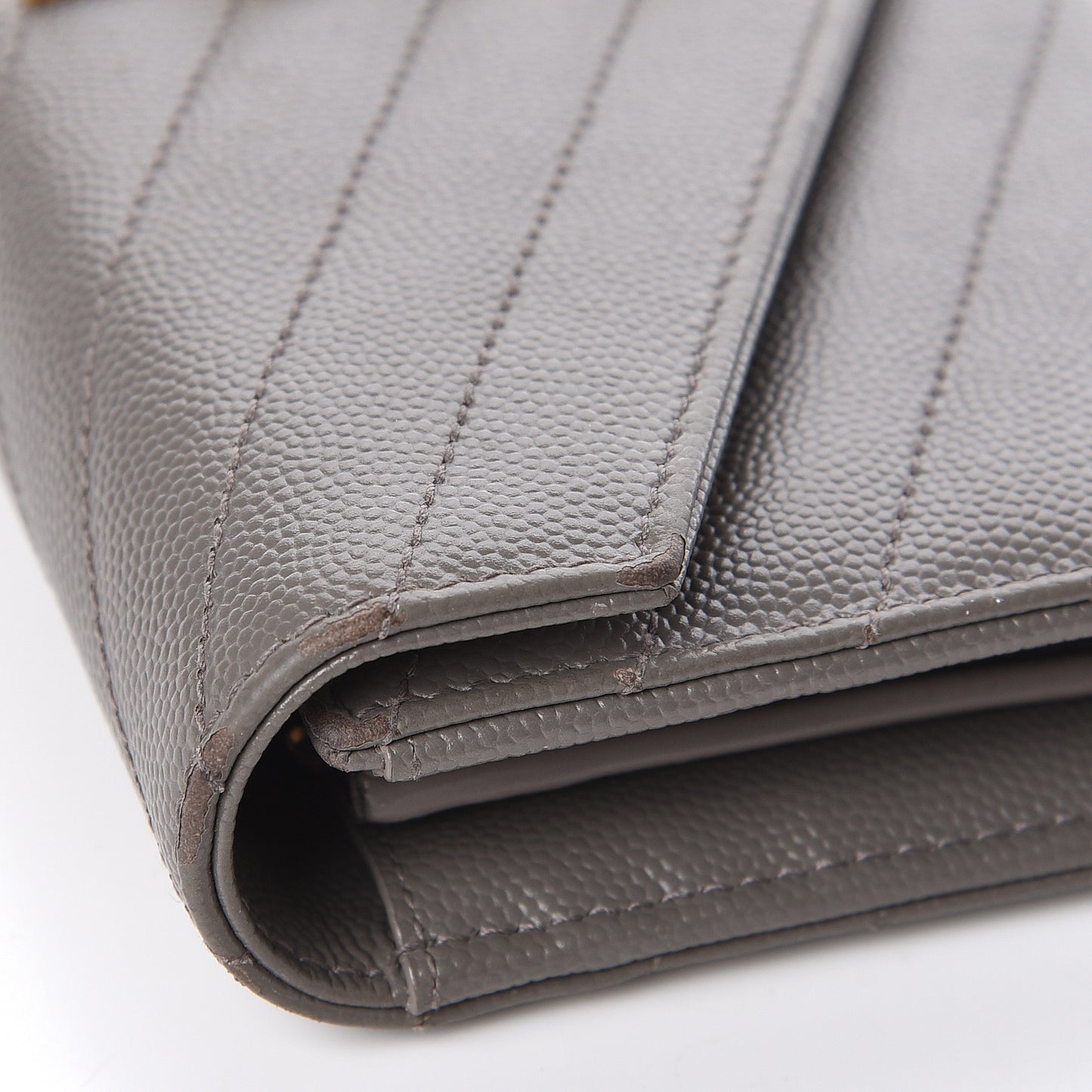 Grain De Poudre Matelasse Chevron Monogram Flap Wallet Fog