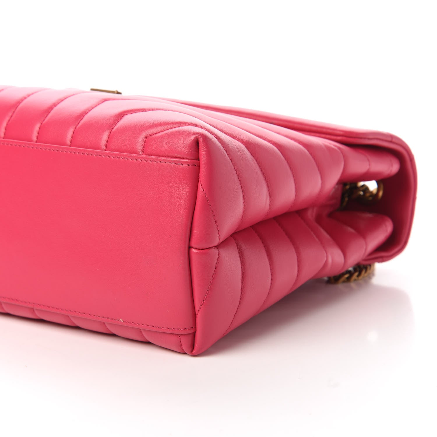 Saint Laurent Calfskin Y Quilted Monogram Medium Loulou Chain Satchel Freesia 7 of 9