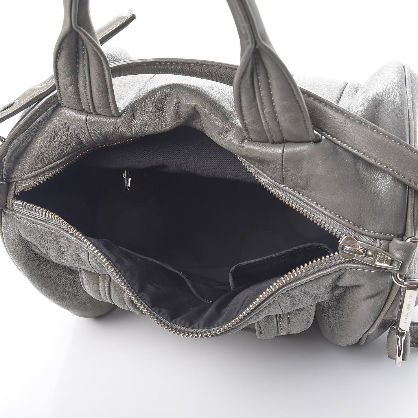Lambskin Rocco Gray Silver Clear Hardware