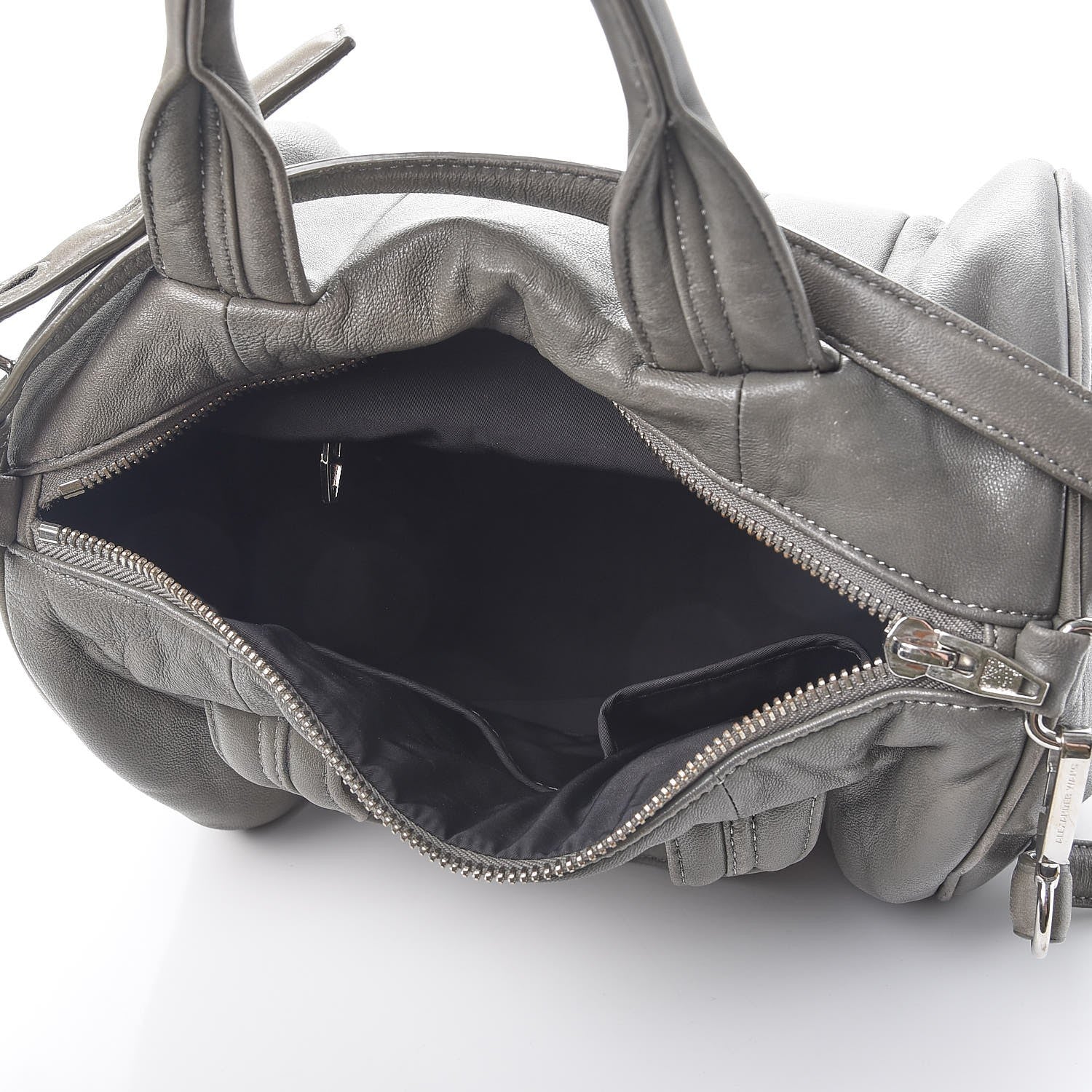 Alexander Wang Lambskin Rocco Gray Silver Clear Hardware 6 of 15