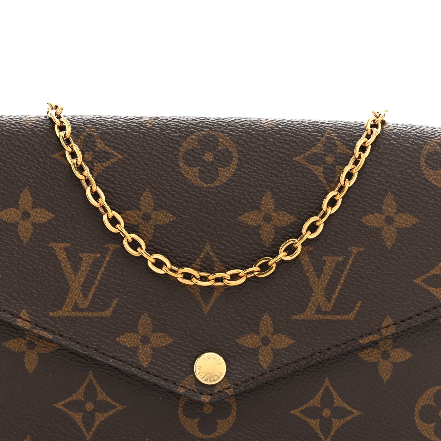 Louis Vuitton Monogram Pochette Felicie Chain Wallet Fuchsia 9 of 12