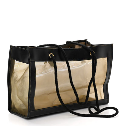 Fendi Calfskin Mesh FF Shoulder Tote Black 3 of 9