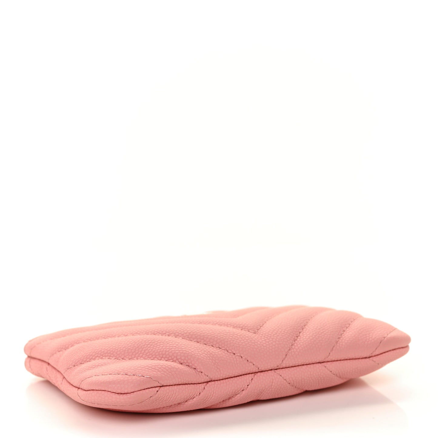 Flat Caviar Chevron Quilted Small Cosmetic Case Pink