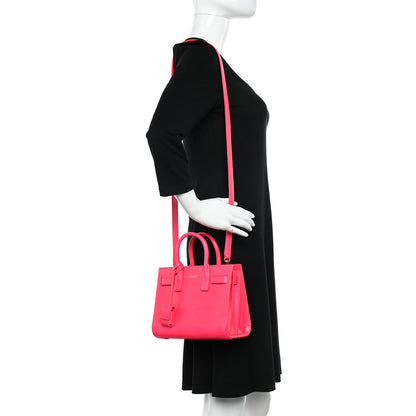 Saint Laurent Calfskin Nano Sac De Jour Lipstick Fuchsia 2 of 11