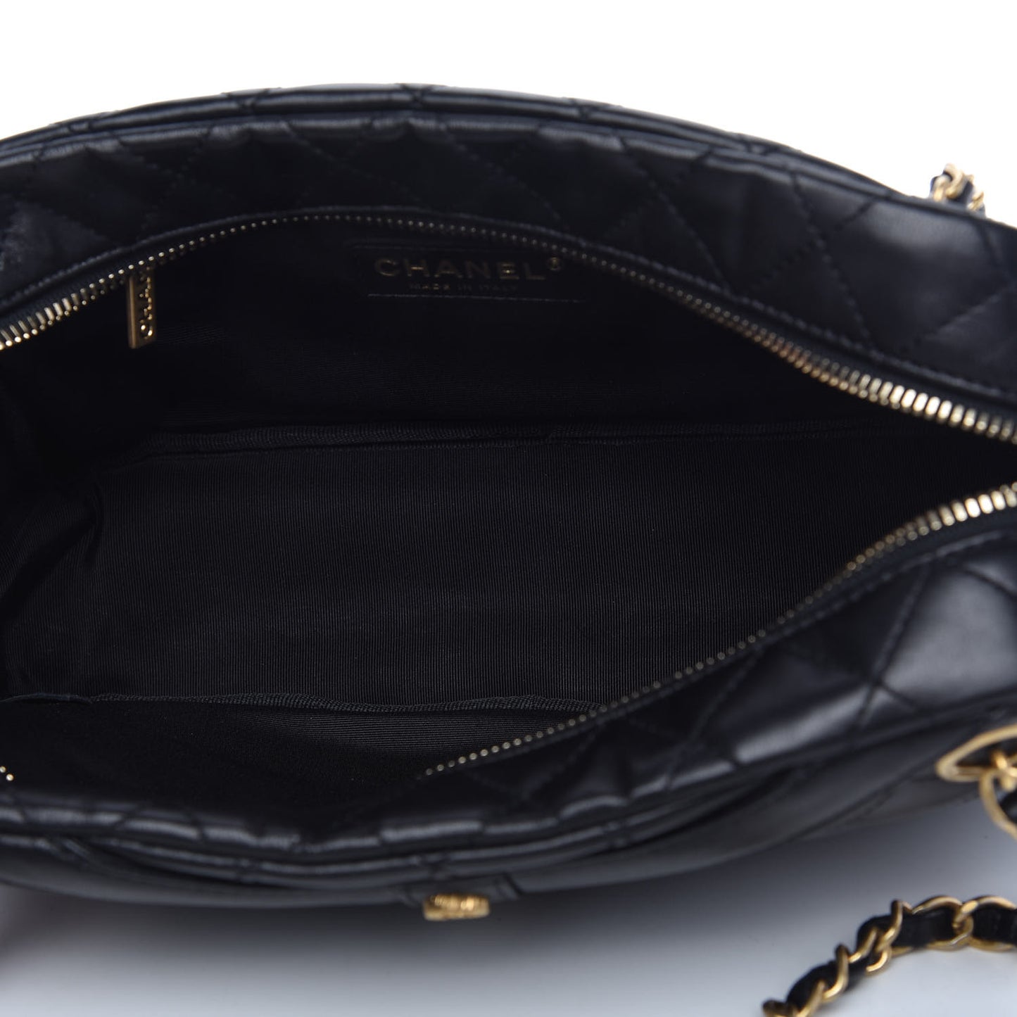 Calfskin Quilted Small Girl Shoulder Bag Black