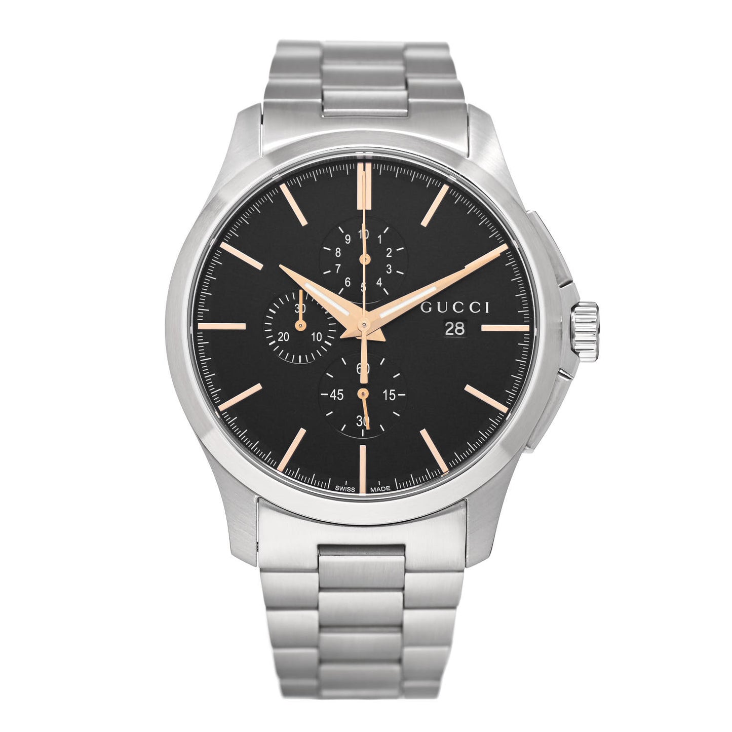 Stainless Steel 44mm G-Timeless Chronograph Quartz Watch Black