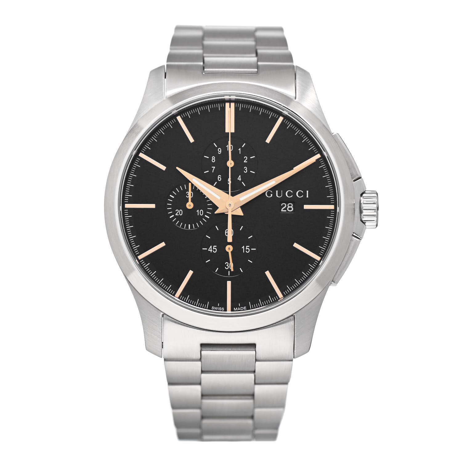 Gucci Stainless Steel 44mm G-Timeless Chronograph Quartz Watch Black 1 of 4