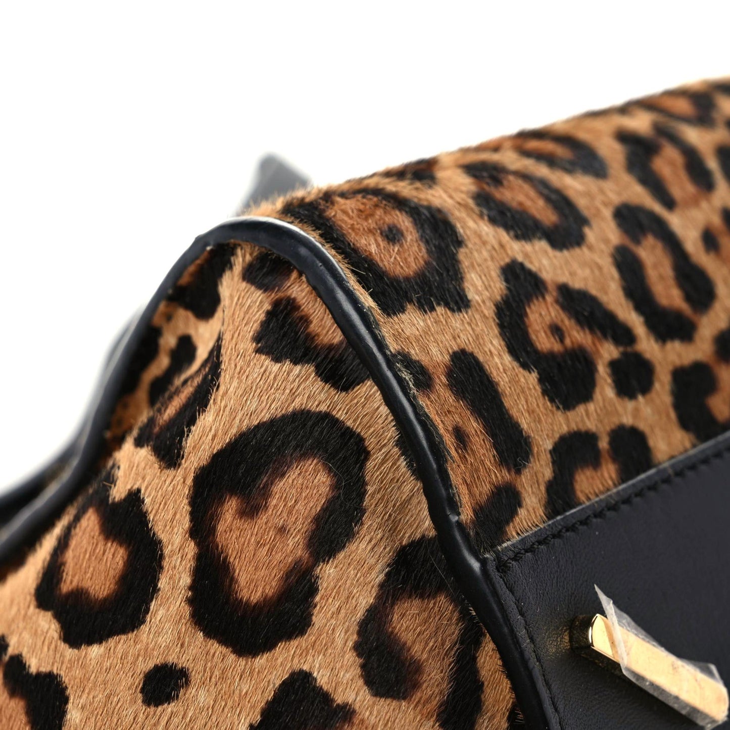 Calfskin Pony Hair Small Hammock Shoulder Bag Black