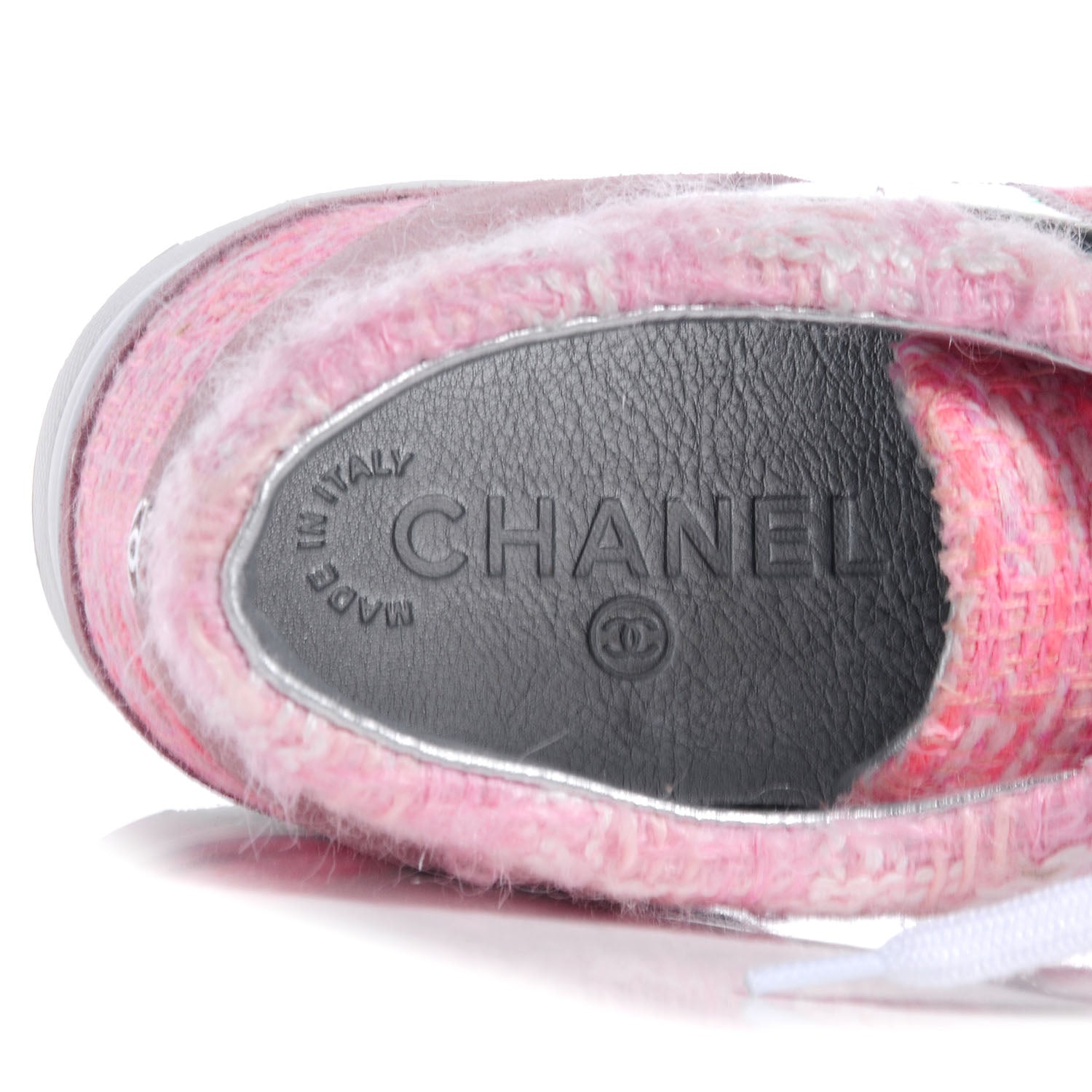 Chanel Tweed Suede Calfskin Sneakers 39 Pink 5 of 6
