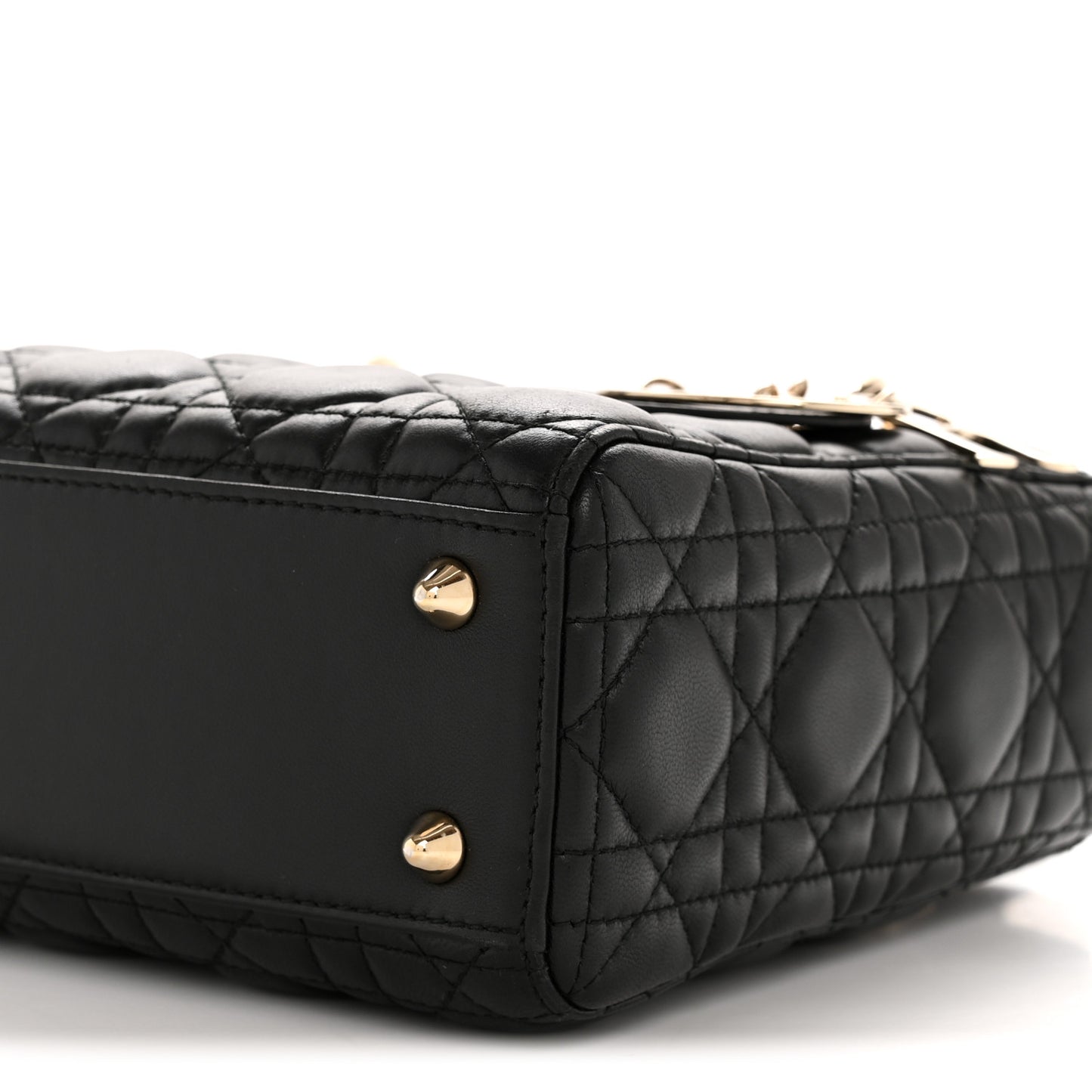 Lambskin Cannage Small Lucky Badges My Lady Dior Black