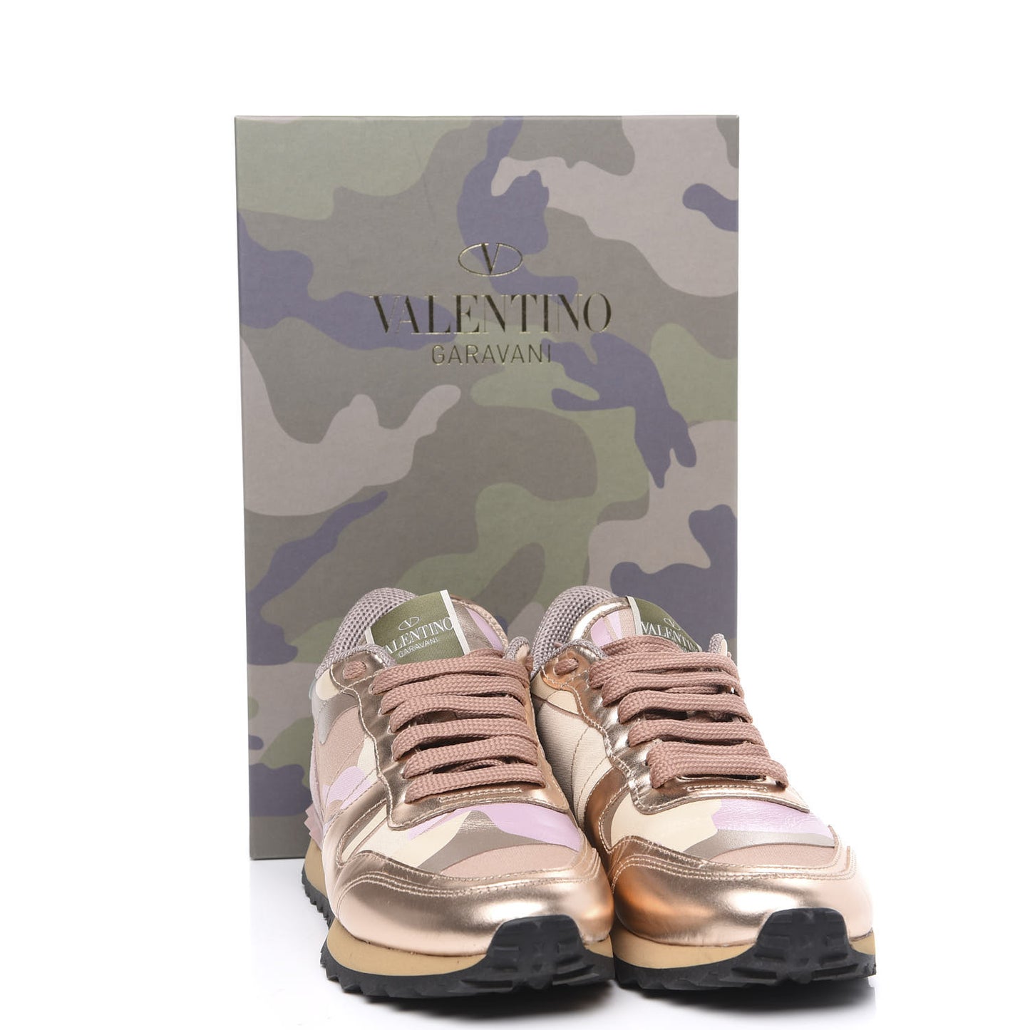 Metallic Nappa Suede Camouflage Womens Rockrunner Sneakers 36 Multicolor
