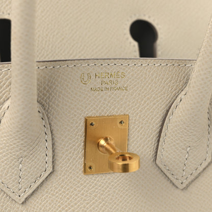 Hermes Epsom Horseshoe Birkin Sellier 25 Craie Gris Tourterelle 6 of 13