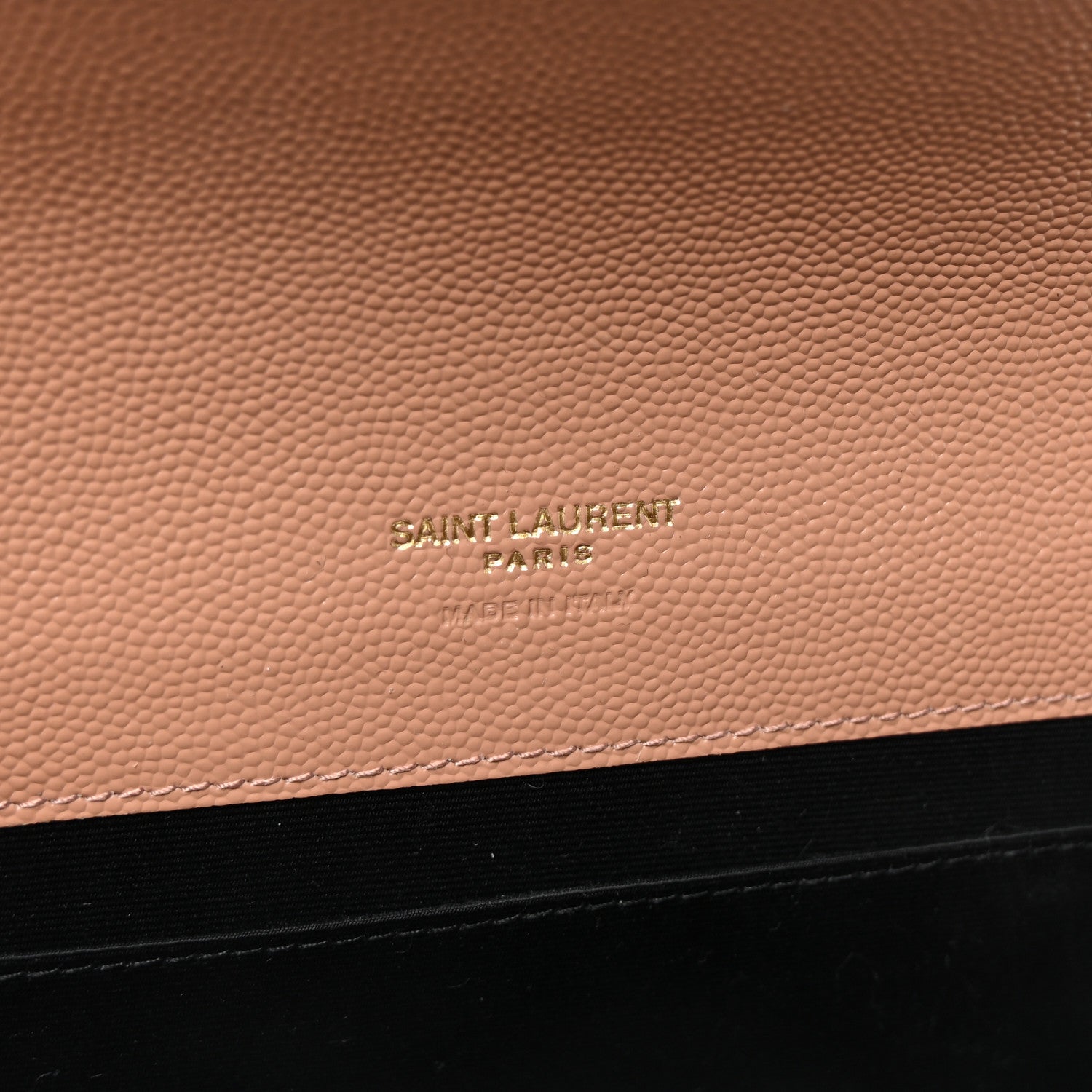 Saint Laurent Grain De Poudre Matelasse Chevron Monogram Envelope Vintage Peach 6 of 8