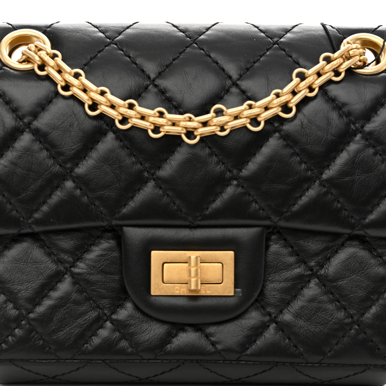 Chanel Aged Calfskin Quilted 2.55 Reissue Mini Flap Black 8 of 12