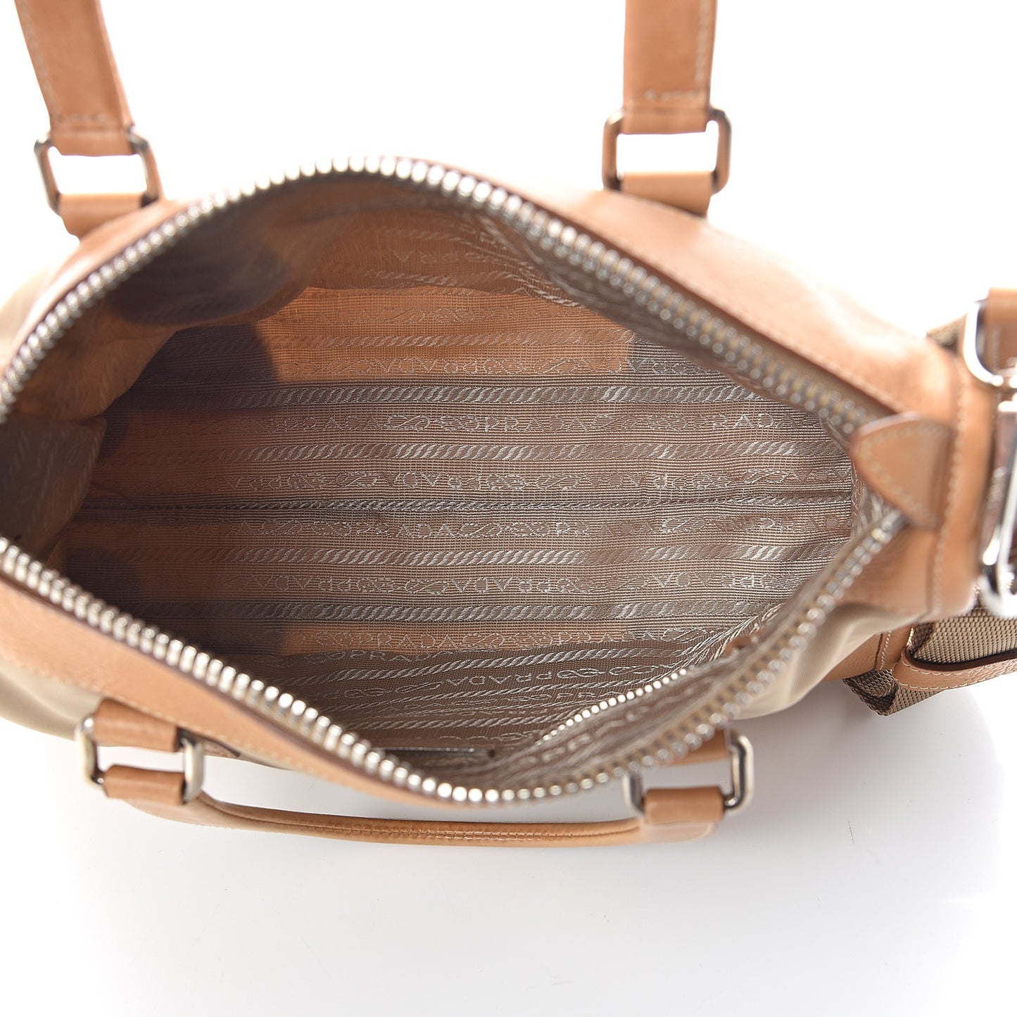 Tessuto Vitello Top Handle Bag Cammello Cuo