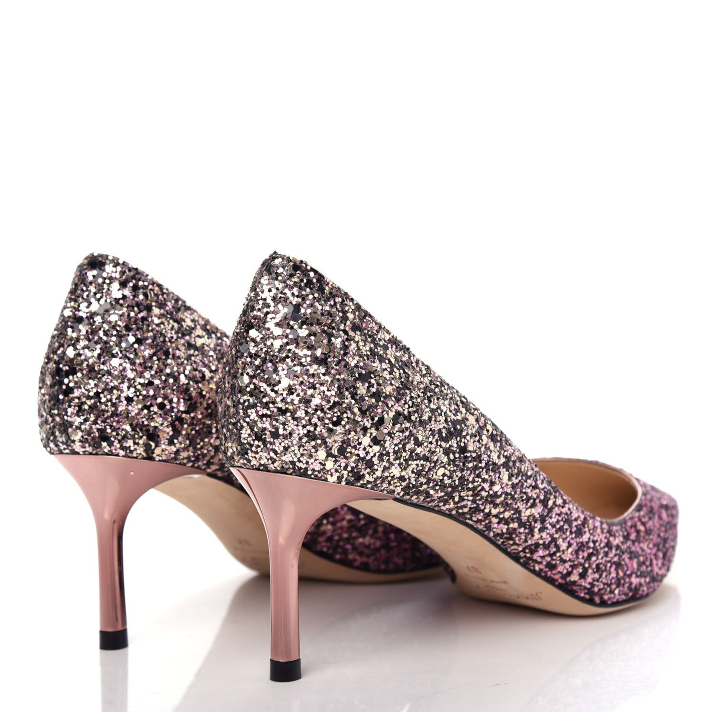 Glitter Degrade Pointy Toe Romy 60 Pumps 37 Pink Gold