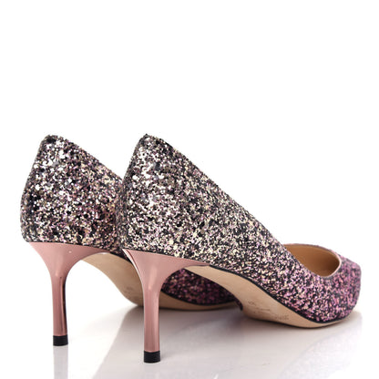 Jimmy Choo Glitter Degrade Pointy Toe Romy 60 Pumps 37 Pink Gold 4 of 9