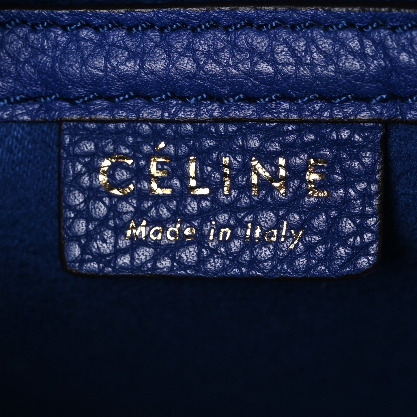 Drummed Calfskin Nano Luggage Indigo