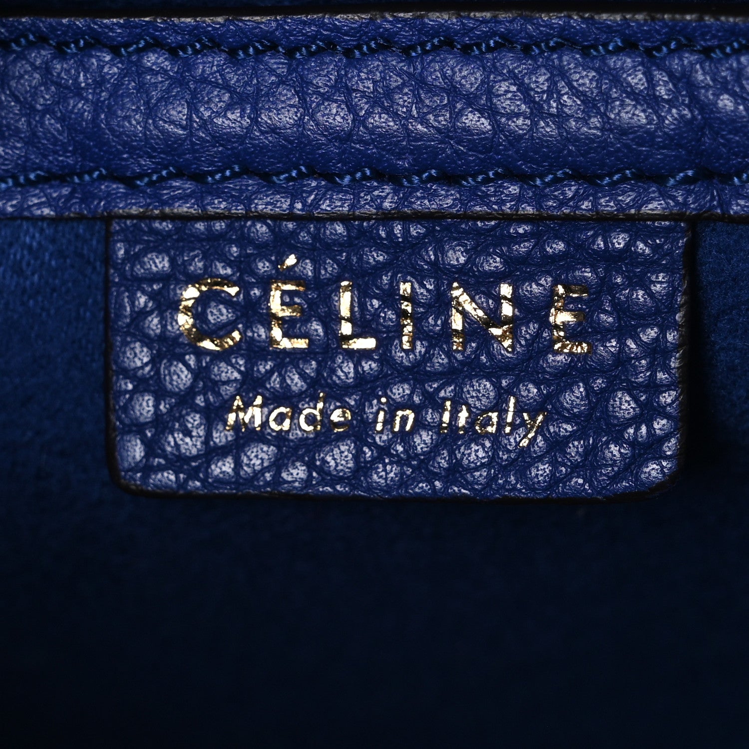 Celine Drummed Calfskin Nano Luggage Indigo 6 of 9