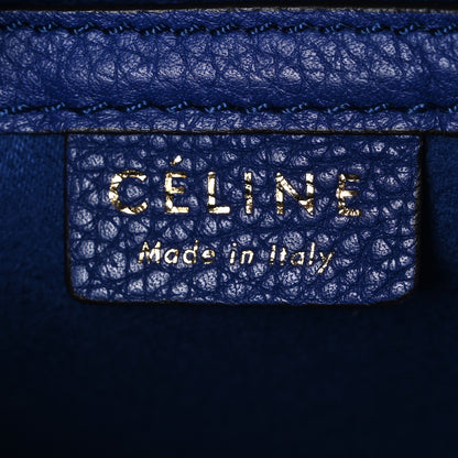 Celine Drummed Calfskin Nano Luggage Indigo 6 of 9