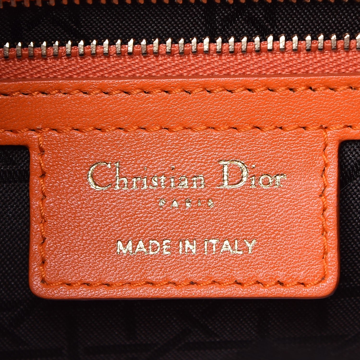 Christian Dior Lambskin Cannage Large Lady Dior Orange 7 of 13