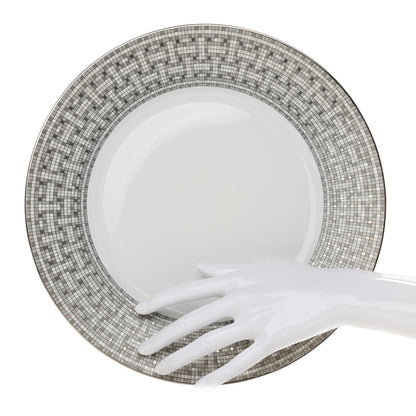 Hermes Porcelain Mosaique Au 24 Platine Dinner Plate Set of 2 2 of 5