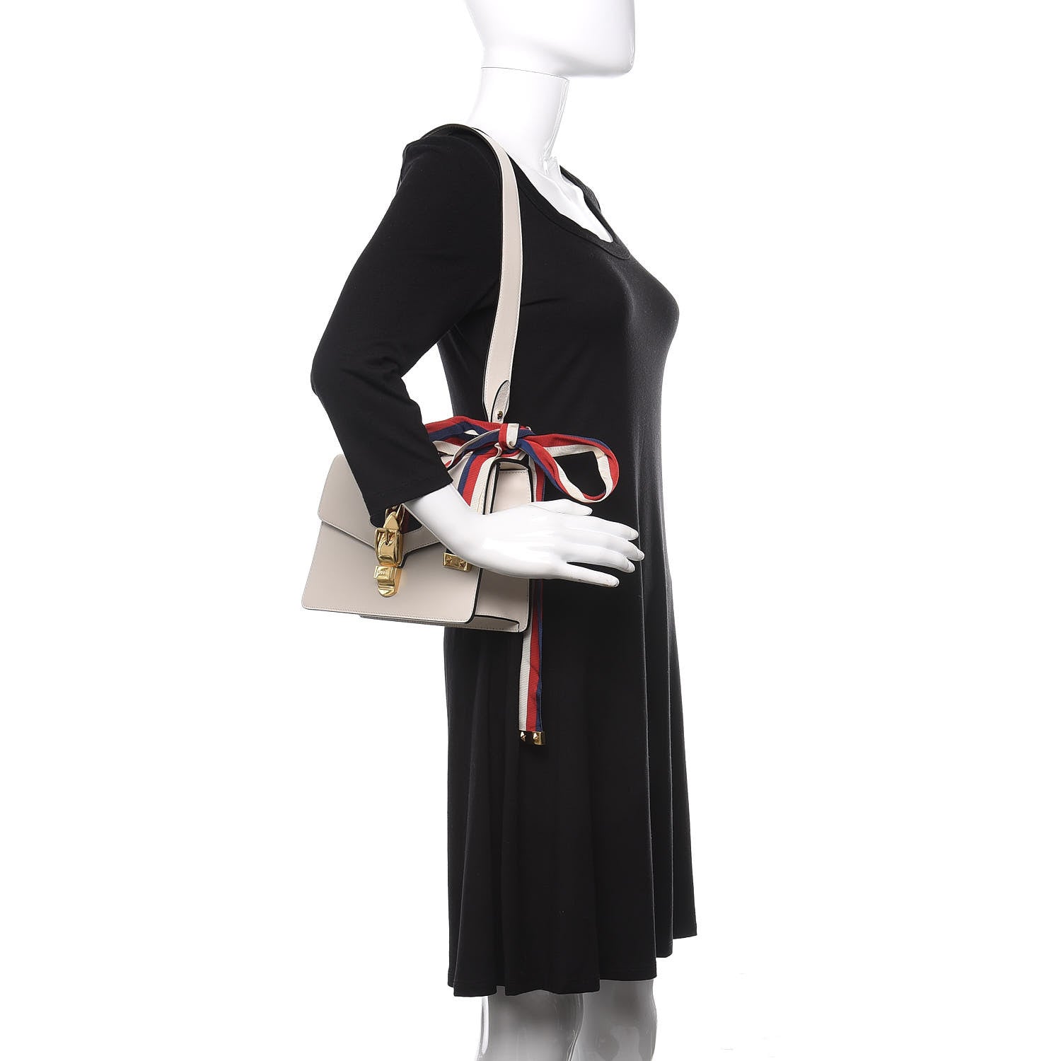 Gucci Calfskin Small Sylvie Shoulder Bag Off White 2 of 10