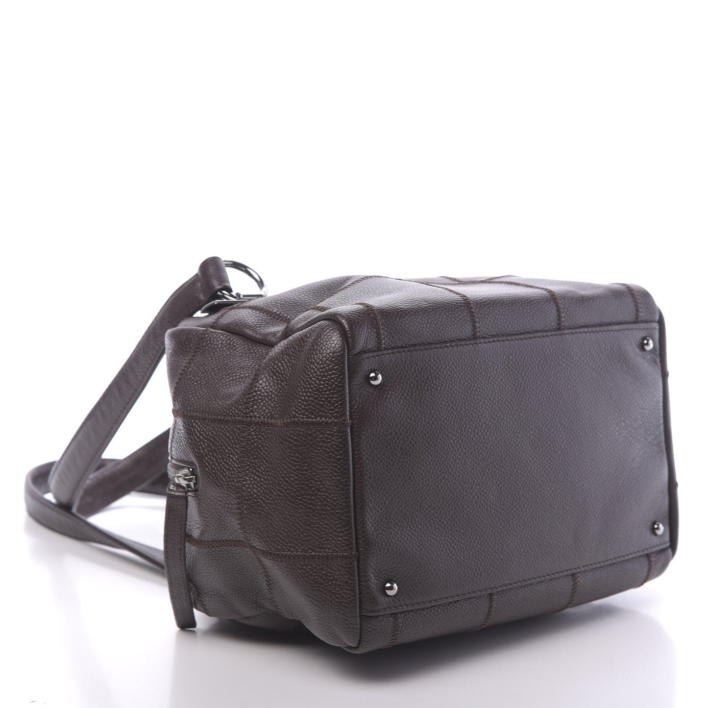 Caviar Square Stitched Bowler Dark Brown