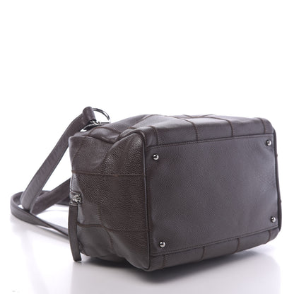 Chanel Caviar Square Stitched Bowler Dark Brown 4 of 10