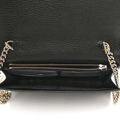Gucci Dollar Calfskin Interlocking G Chain Wallet Black 5 of 11