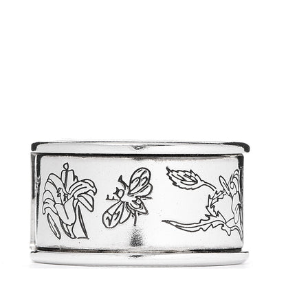 Gucci Sterling Silver Flora Band Ring 50 5.25 3 of 5