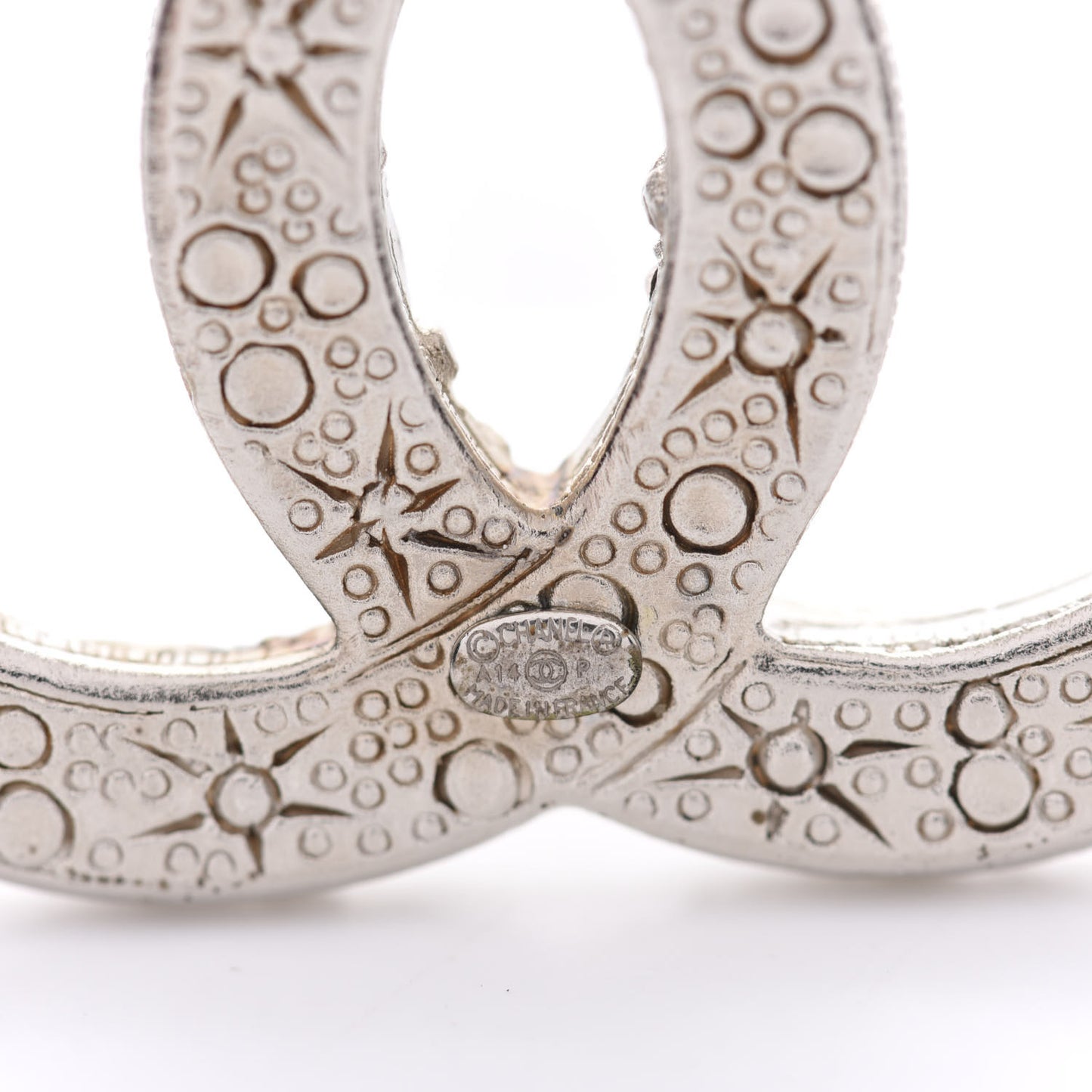 Swarovski Crystal Large CC Brooch Silver