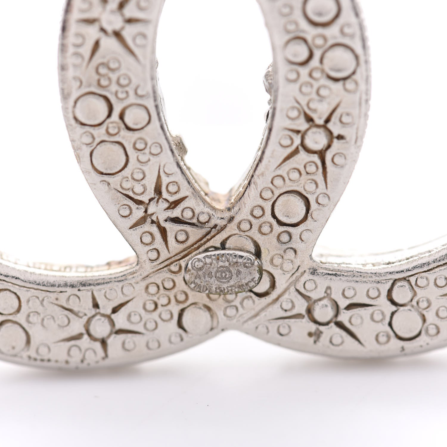 Chanel Swarovski Crystal Large CC Brooch Silver 4 of 5