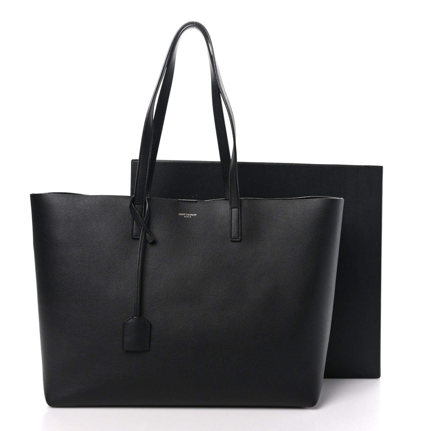 Saint Laurent Calfskin Large Shopping Tote Black 12 of 12