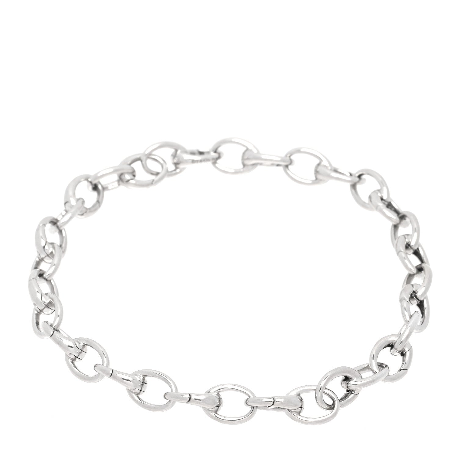 Tiffany Platinum Oval Clasping Link Bracelet 1 of 5
